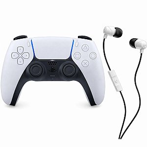 Kit Controle PS5 DualSense Branco Sony Fone Skullcandy P2