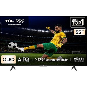 Smart TV TCL 55" QLED 4K Google TV Wi-Fi HDR Dolby Vision