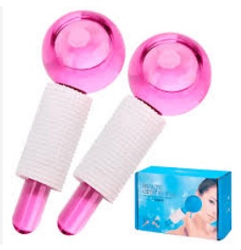 ESFERA DE VIDRO GRANDE - ROSA COM GLITER