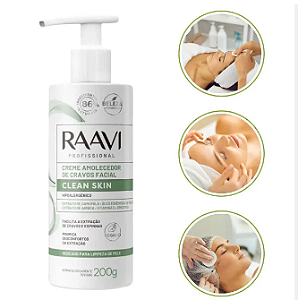 Creme Facial Amolecedor de Cravos Clean Skin  Raavi-200g
