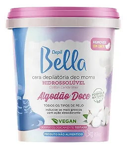 CERA HIDROSSO ALGODAO DOCE DEPIL BELLA 1,300 KL