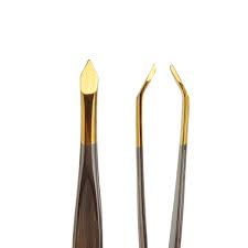 Pinça Solingen Germany Dourada Ponta Triangular