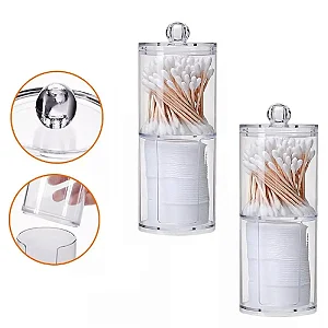 Organizador Porta Cotonete e Algodão 2 Em 1