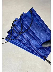 Máscara Descartável Azul Marinho com Elástico Preto Destak Sul com - 10 Un