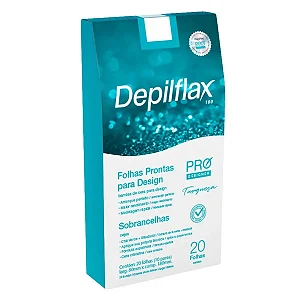 FOLHAS P/ DESIGN DE SOBRANCELHAS DEPILFLAX TURQUESA C/20 UN