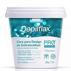 CERA PARA DESIGN DE SOBRANCELHAS TURQUESA DEPILFLAX 200G