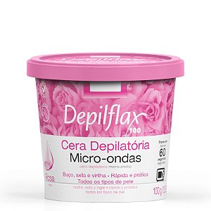 Cera Depilflax Rosas Depilatoria Micro-ondas  100g