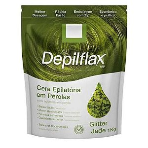 Cera Depilflax Glitter Jade Perolas 1Kg
