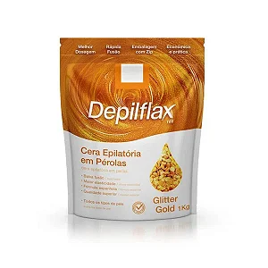 Cera Depilflax Glitter Gold Perolas 1Kg