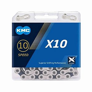 CORRENTE MTB SPEED KMC X10 PRATA 116 ELOS 10V SHIMANO SRAM