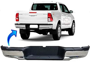 Parachoque traseiro Hilux 2016/2025 sem furo/ com furo de sensor