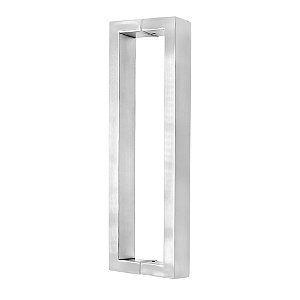 Puxador Porta Retangular 400mm Inox Escovado - Silvana