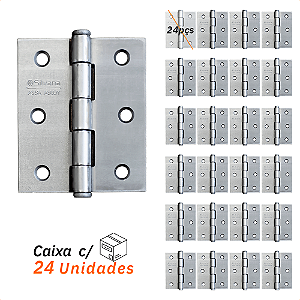 Dobradiça 860 Até 35kg - 3,5 x 3" Polida - Silvana 24pçs