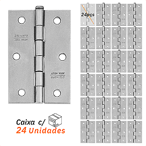 Dobradiça 850 Até 25kg - 3,5" Polida - Silvana 24pçs