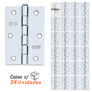 Dobradiça 850 Até 25kg - 3,5" Zincado - Silvana 24pçs