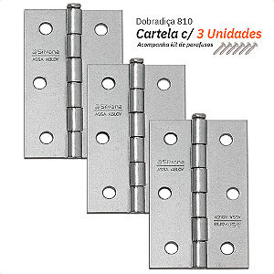 Dobradiça 810 Até 15 kg - 3" Galvanizado - Silvana 3Pçs