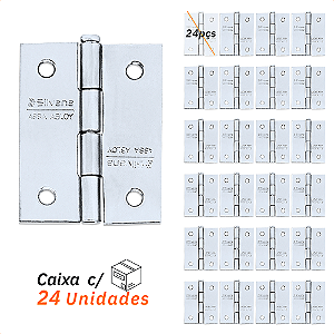 Dobradiça Modelo 850 - 1.1/2" Zincado - Silvana 24pçs