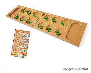 Mancala Jogo Tabuleiro Madeira Estrategia Colheita - Dino Brinquedos  Educativos