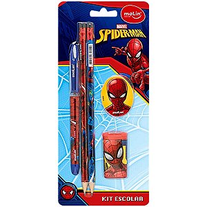 Kit Material Escolar Spiderman Aranha 5 Pçs Molin Infantil