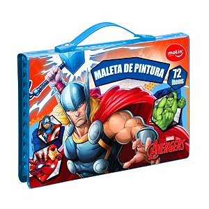 Maleta Pintura Avengers Vingadores 72 Pçs Canetinha Infantil