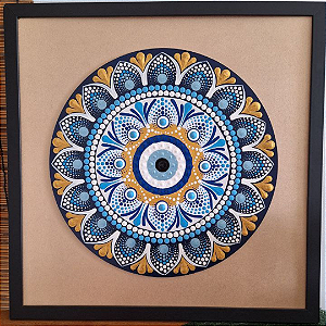 Mandala da Proteção Olho grego - com Moldura