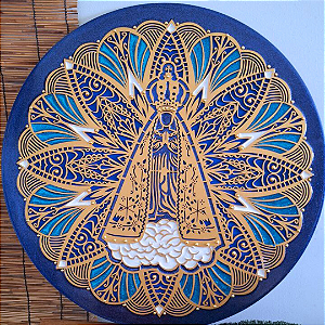 Mandala da Nossa Senhora totalmente resinada 60 cm