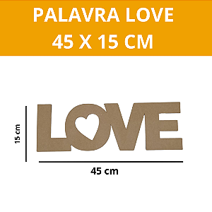 PALAVRA LOVE DE MDF CRU
