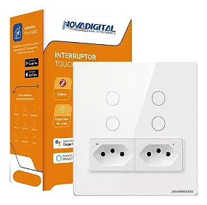 Interruptor Smart Branco Nova Digital ZigBee 4x4