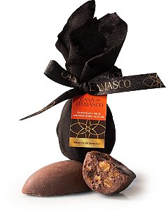 Ovinho de Chocolate Meio Amargo Zero Açúcar recheado com Pedaços de Damasco