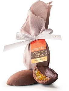 Ovinho de Chocolate Meio Amargo Zero Açúcar recheado com Polpa de Damasco