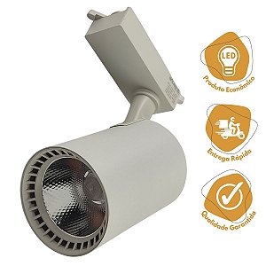 SPOT LED PARA TRILHO ELETRIFICADO BRANCO 20W 6500K GALAXY