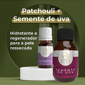 COMBO ÓLEO ESSENCIAL DE PATCHOULI + ÓLEO VEGETAL DE SEMENTE DE UVA