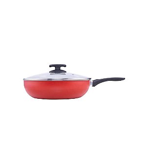 Frigideira WOK Antiaderente Com Tampa de Vidro Nº26