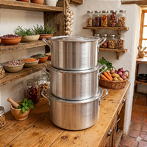 Kit Panela Caçarola Hotel Nº30/32/34 - PARAISO DO COZINHEIRO