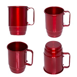 Caneca 500 ml para personalizar de Alumínio Vermelha Chopp e Cerveja Pint
