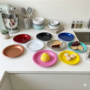 Prato de Alumínio Resistente - Escolha a Cor e Quantidade