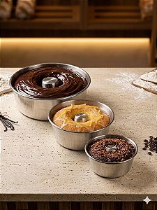 Forma Bolo e Pudim Furo Meio - Escolha o Tamanho e Quantidade