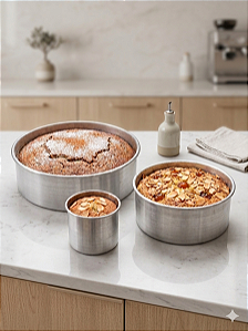 Forma de Alumínio Redonda com Fundo Reto - Escolha o Tamanho e Quantidade