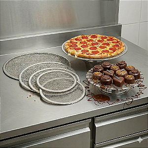 Tela Grade de Pizza em Alumínio - Escolha o Tamanho e Quantidade
