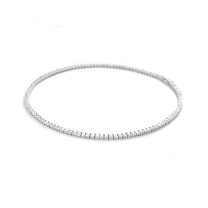 Colar riviera zircônia 6mm fecho trava banhado ródio 45cm CO0154