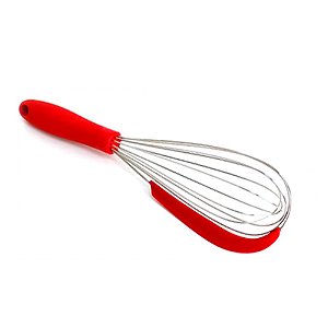 Batedor em Aço Inox Fouet Com Raspador 33cm - BTRS2