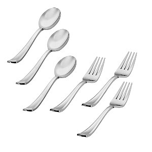 40 Colheres e 40 Garfos Descartáveis de 14cm Luxo Sobremesa