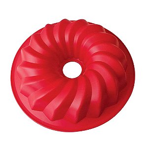 Forma Para Pudim/Manjar 25cm Em Silicone Vazada Antiaderente