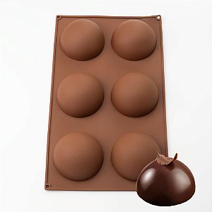 Forma Meia Esfera Em Silicone Para Chocolate e Doces