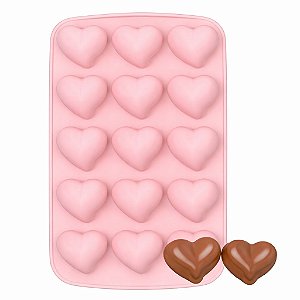 Forma Silicone Coração Mini Bombom 15 Cavidades - GMECOR2-FORMA