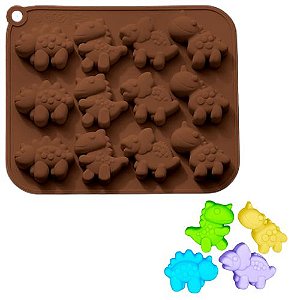 Forma de Silicone Dinossauros Divertidos Antiaderente