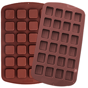 Forma Silicone Mini Brownie 24 Cavidades 4x4cm Antiaderente