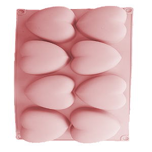 Forma Silicone Coração 8 Cavidades Doce Gourmet Chocolate