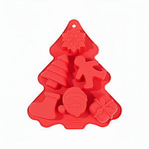 Forma Silicone Natalina Formato Árvore Boneco de gingerbread Papai Noel Presentes