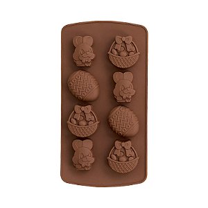 Forma Silicone Páscoa Ovo Coelhinhos Cestinhas Chocolate